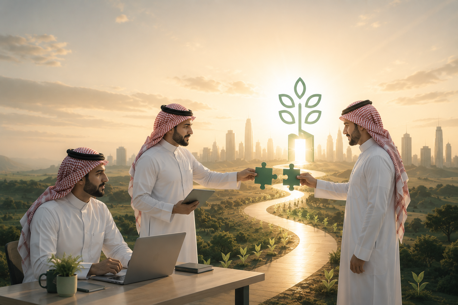 فريق يعمل ضمن شراكة تنموية
